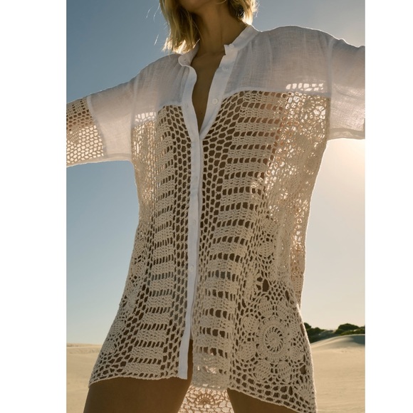 Zara Tops Zara Crocheted Shirt Limited Edition Poshmark